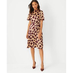 NEW Size 2 XS Womens Ann Taylor Floral Flutter Sleeve Flare Dress 599424 Belted